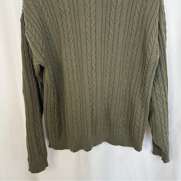 Vintage Perry Ellis Chunky Cable Knit Pullover Sweater Mens XL Fisherman V-neck - Picture 11 of 12